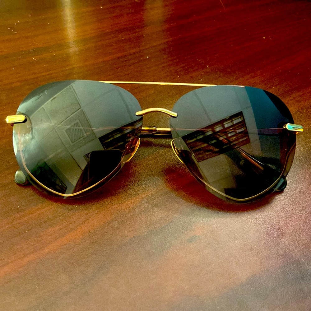 Diff aviators, dark brown with gold